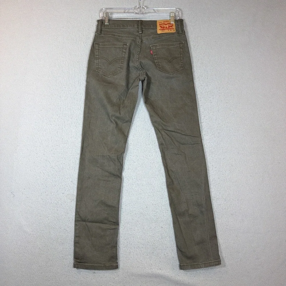 Levi 511 Jeans Mens 30X32 Olive Green Slim Preppy Stretch EUC
